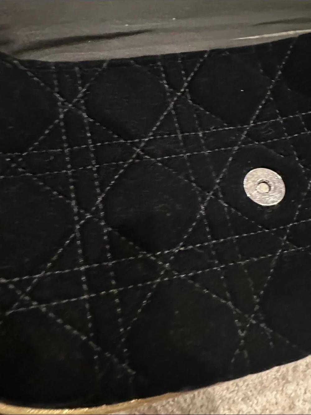 Dior Black Velvet Cosmetic Clutch with Gold Trim